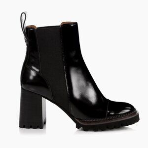 See by Chloé  Mallory Lug-Sole Leather Chelsea Boots NWT size 38.5